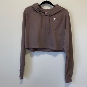 Gymshark Training Cropped Hoodie Rose Taupe Large